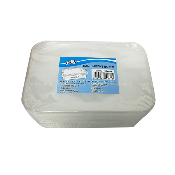 Ocean Plastic Polypropylene Box Rectangular Clear 1L x 10 (highest price)