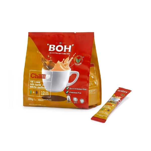 Boh Cham Teh Tarik + White Coffee Instant Mix 27g x 12 (highest price)
