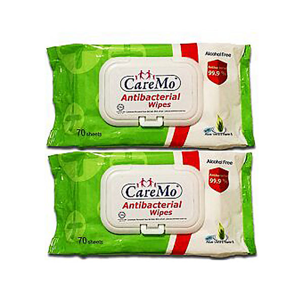 Caremo Anti-Bacterial Wipes 70pcs x 2