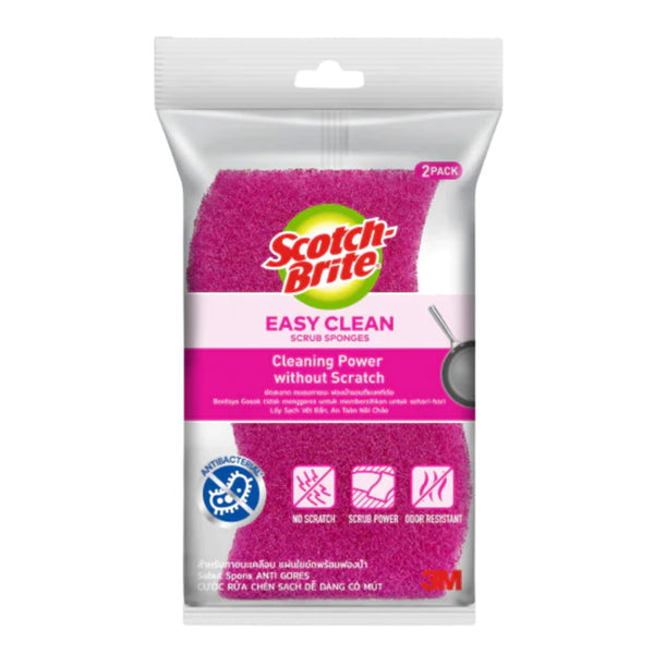 Scotch Brite Easy Clean Scrub Sponge Pink 2pcs/pack (highest price)
