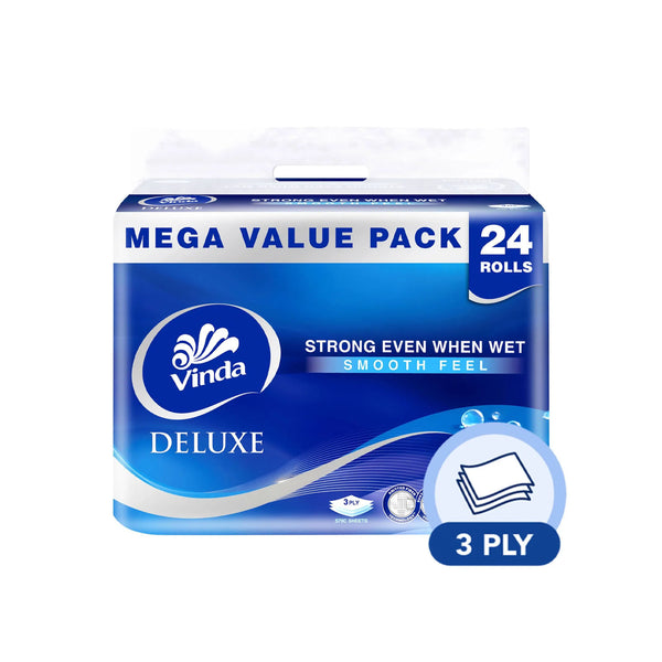 Vinda Deluxe 3Ply Bathroom Tissue 250pcs x 24