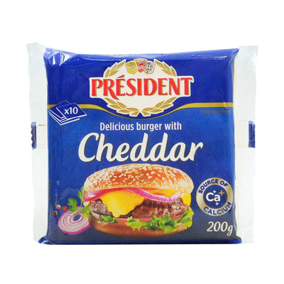President Hamburger Sliced Cheese 200g