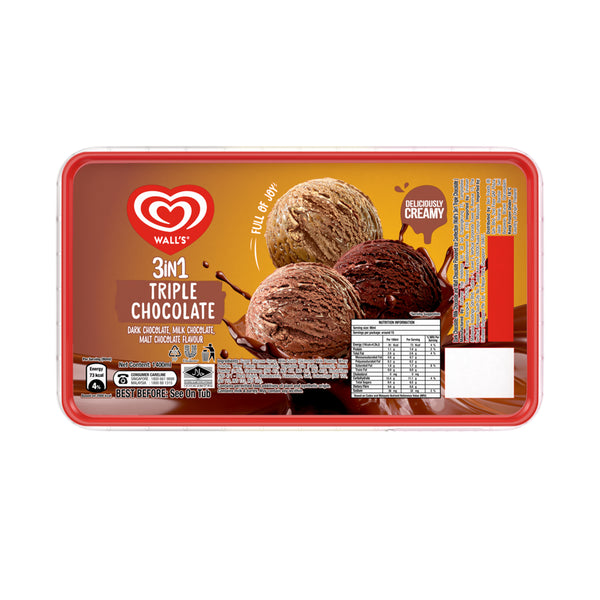 Walls 3 in 1 Triple Chocolate Ice Cream 1.4L (highest price)