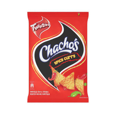 Chachos Tortilla Corn Chips Spicy Curry Flavour 80g
