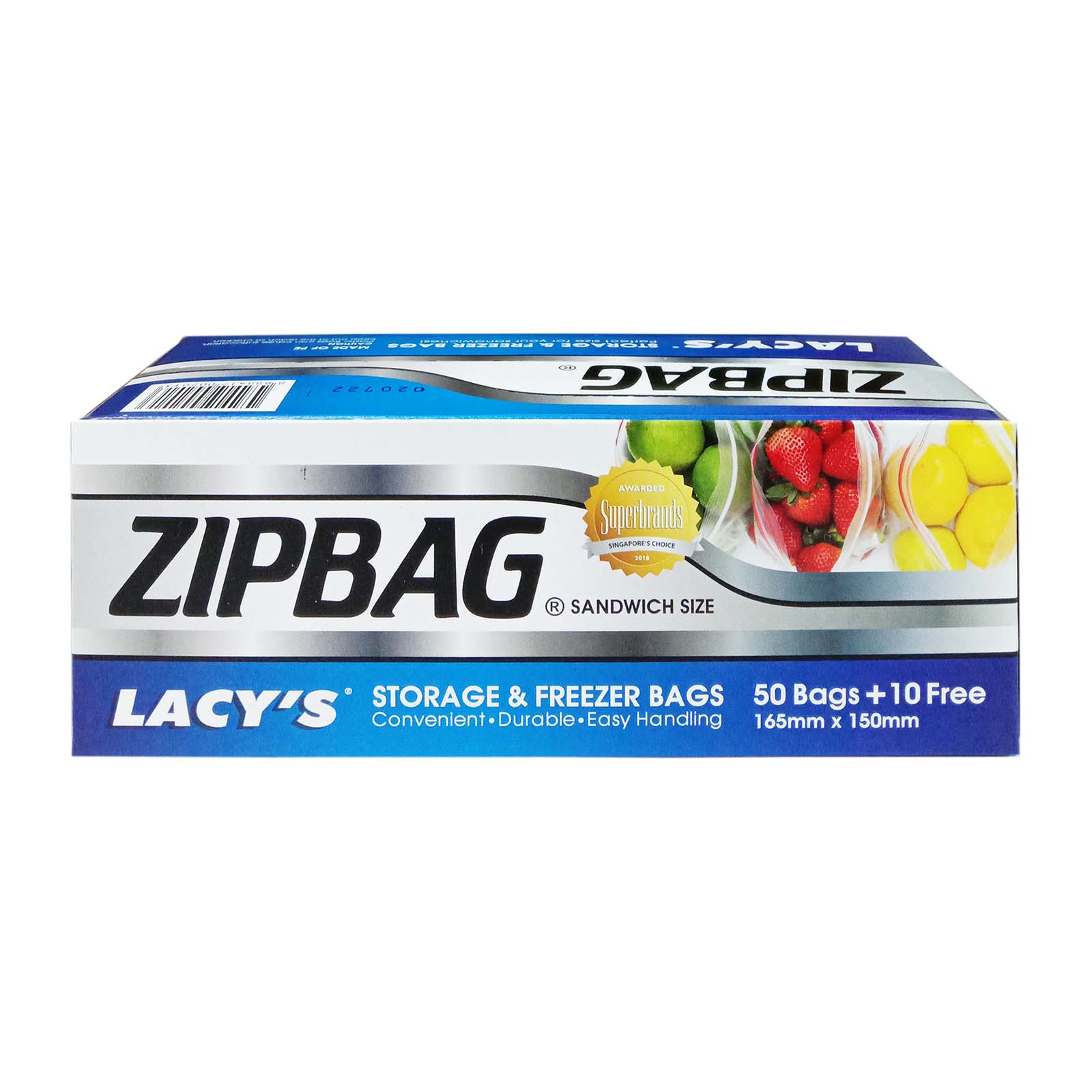 Zipbag Sandwich Bag 165 x 150mm 50pcs/pack