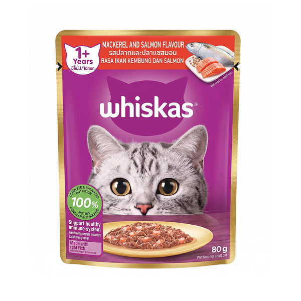 Whiskas Pouch Real Fish Salmon Mackerel 80g (highest price)