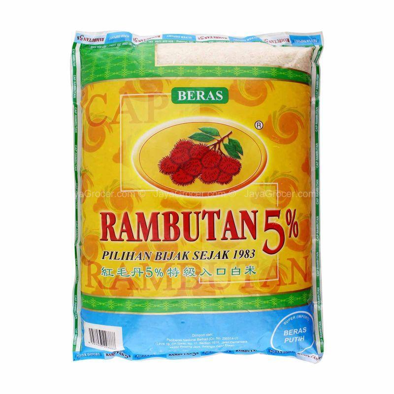 Cap Rambutan 5% Super Import White Rice 5kg – Jaya Grocer | Food Bayana