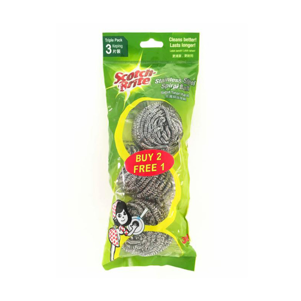 Scotch-Brite Metallic Sprial Ball 3pcs/pack