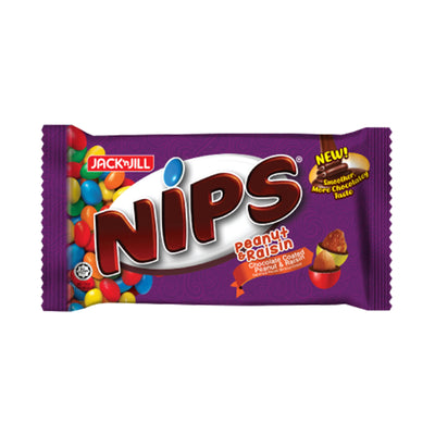 Nips Peanut and Raisins Chocolate Snacks 70g