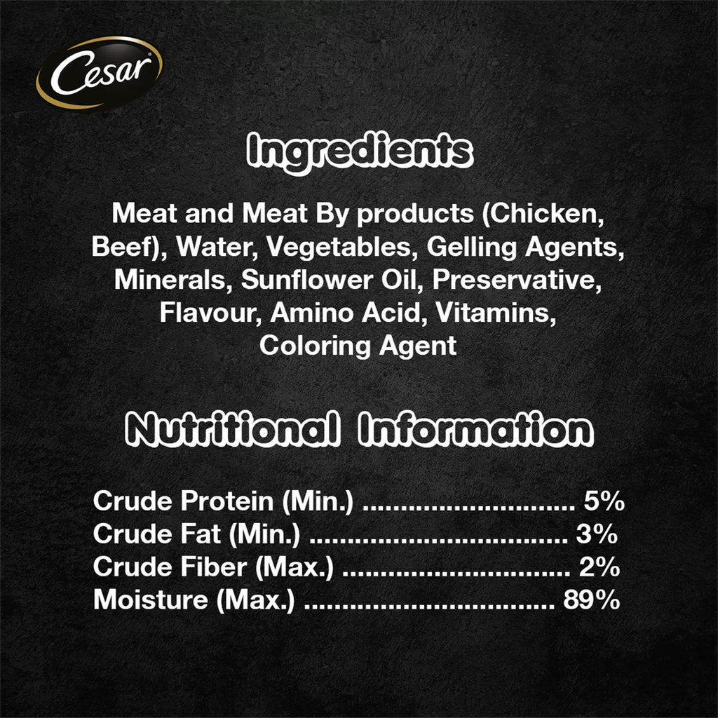 Cesar Beef And Vegetable Dog Food 100g