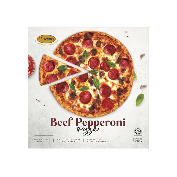 Tricious 9.5 inch Beef Pepperoni Pizza 320g (highest price)