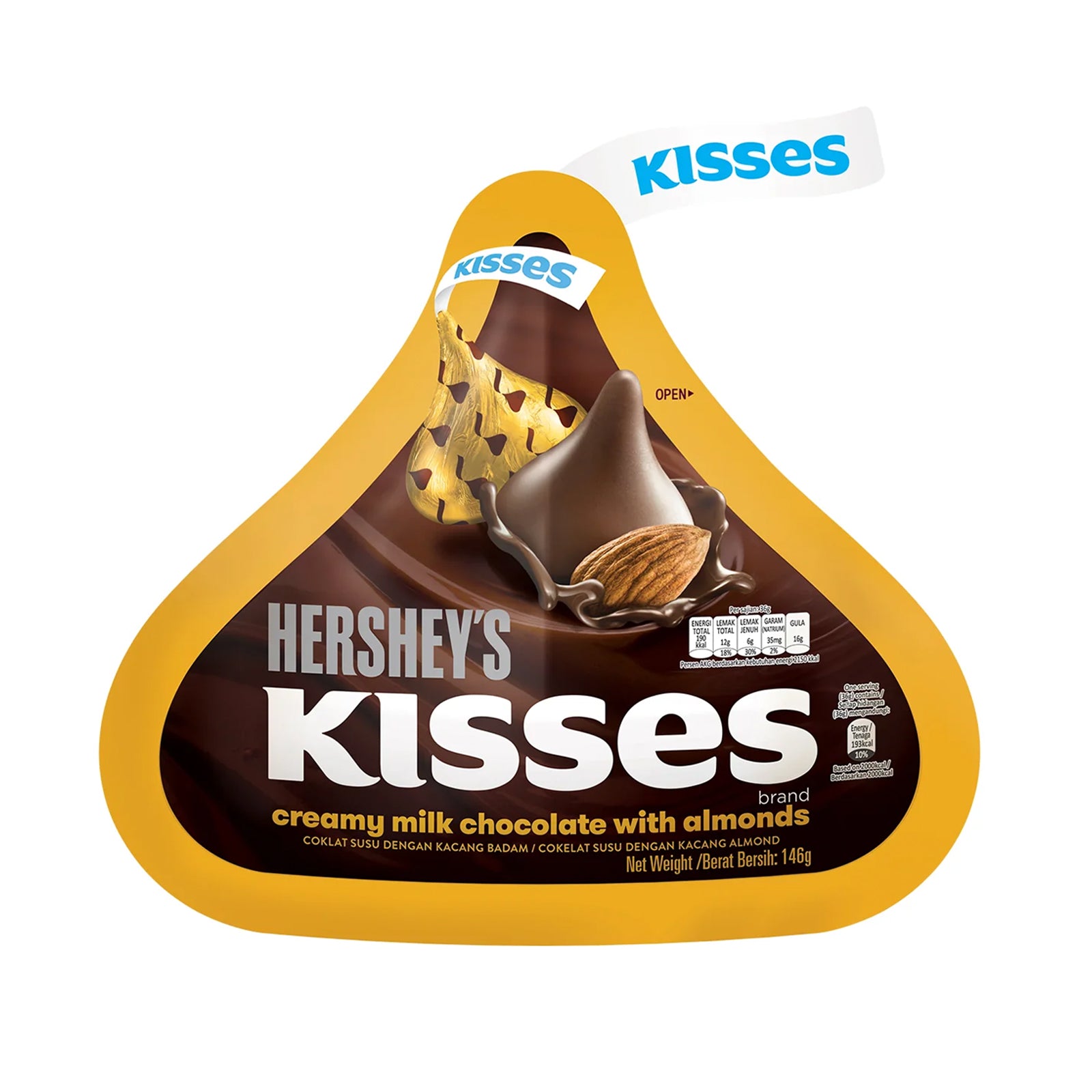 Hershey's Kisses Creamy Milk Chocolate with Almonds 146g