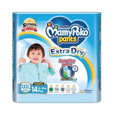 MamyPoko Pants Extra Soft XXXL Size Baby Diapers (Boy) 14pcs/pack