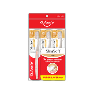 Colgate Slim Soft Charcoal Gold Toothbrush 3pcs/pack