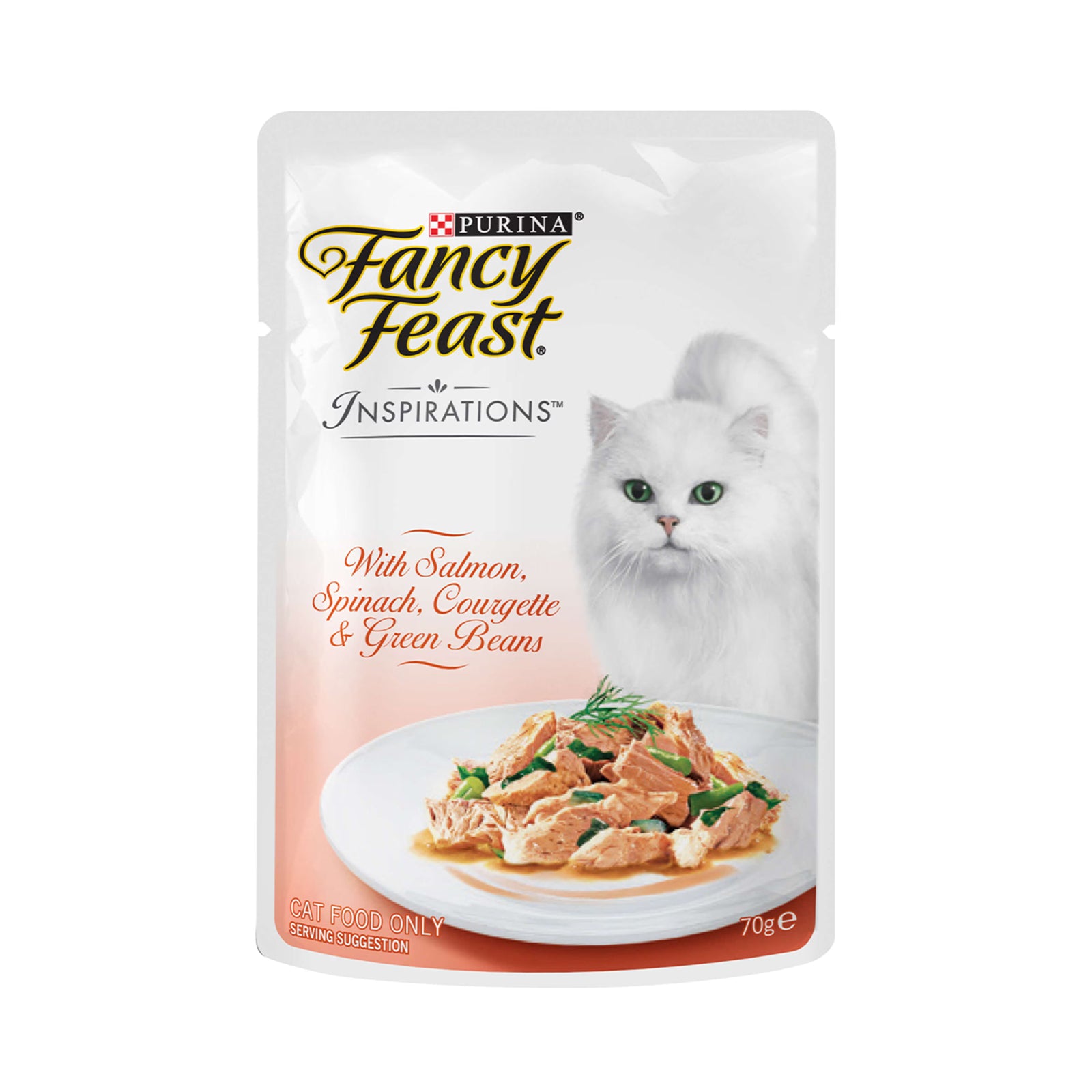 Fancy Feast  Inspirations Salmon, Spinach, Courgette & Green Beans Wet Cat Food 70g