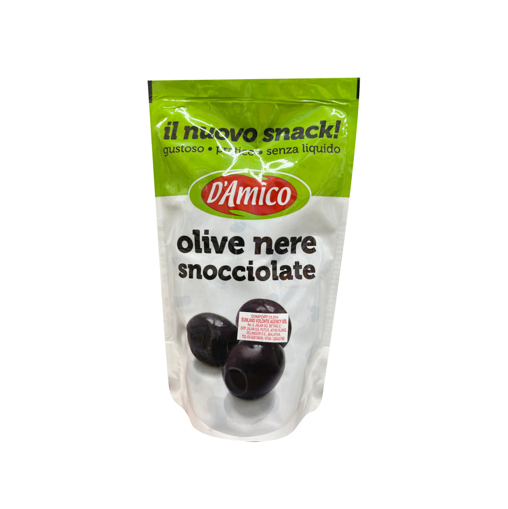 D Amico Pitted Black Olives 75g