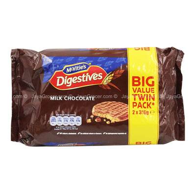 McVities Digestives Milk Chocolate (Twin Pack) 316g x 2