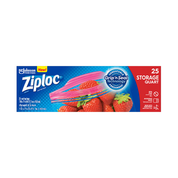 Ziploc Storage Quart Bags 25pcs/pack (highest price)