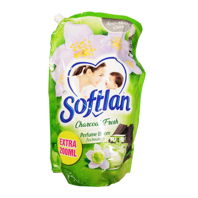 Softlan Charcoal Fresh Fabric Softener Refill 1.4L + 200ml