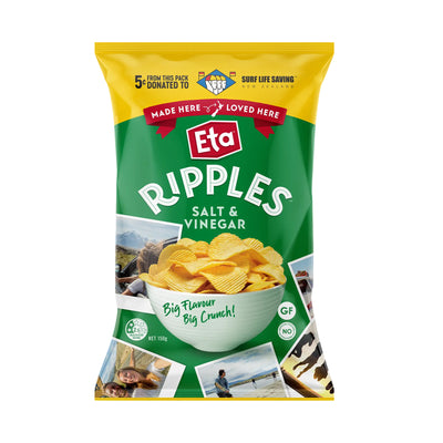 ETA Ripple Potato Chips Salt and Vinegar 150g