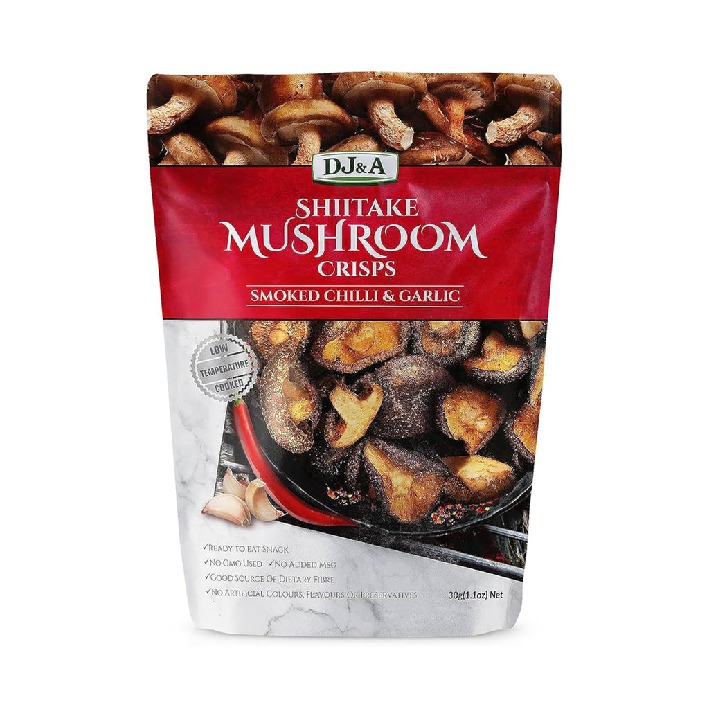 DJ&A Shiitake Mushroom Crisps Smoked Chilli and Garlic 30g