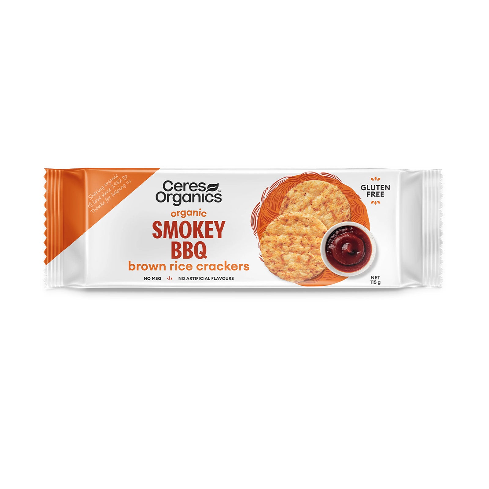 Ceres Organics Brown Rice Cracker Barbecue 115g