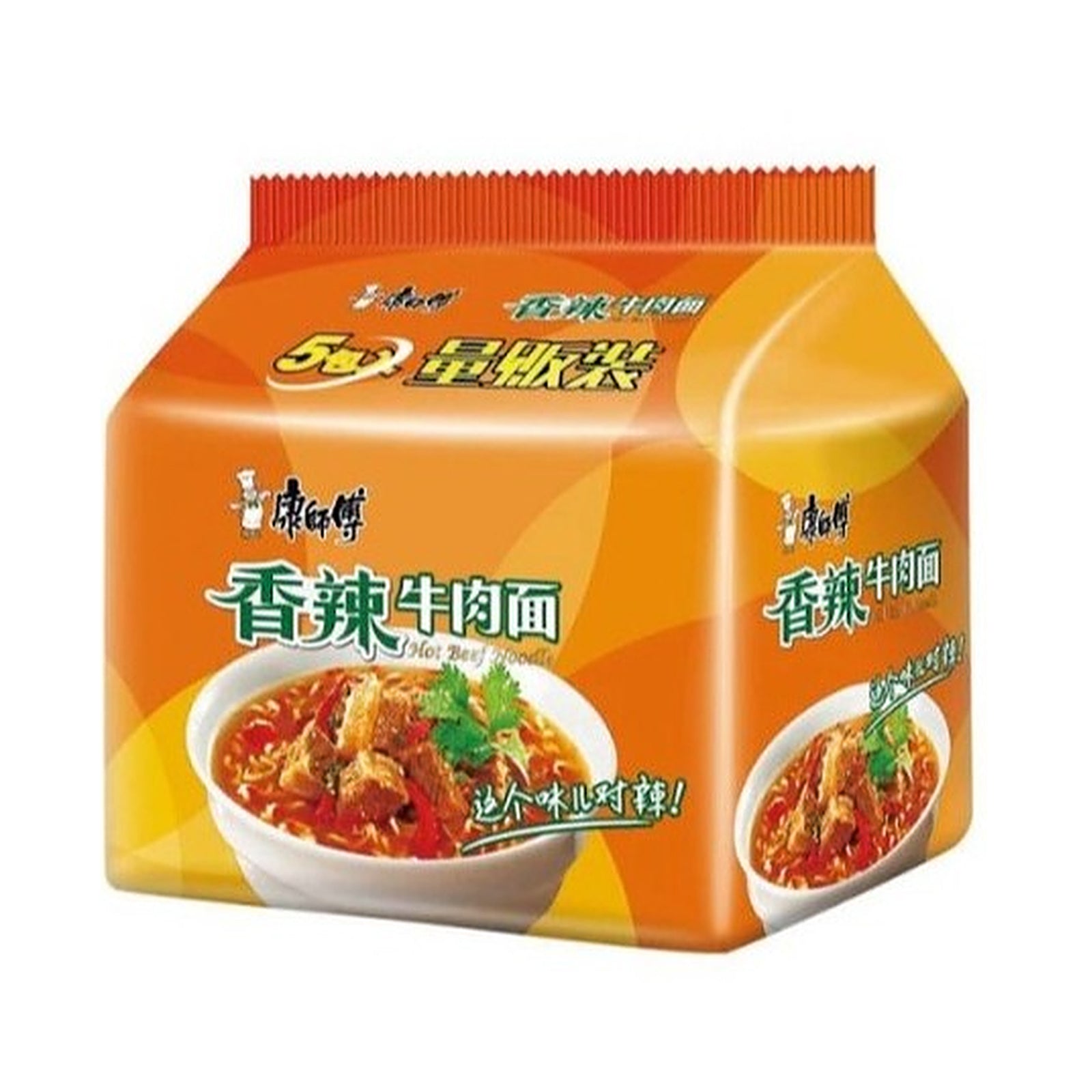Kang Shi Fu Hot and Spicy Beef Instant Noodle Bag 104g x 5