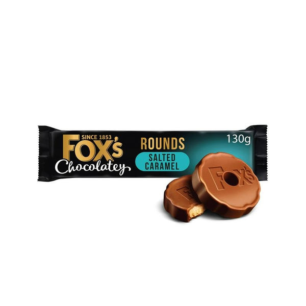Foxs Chocolatey Salted Caramel Chocolate Rounds 130g (highest price)