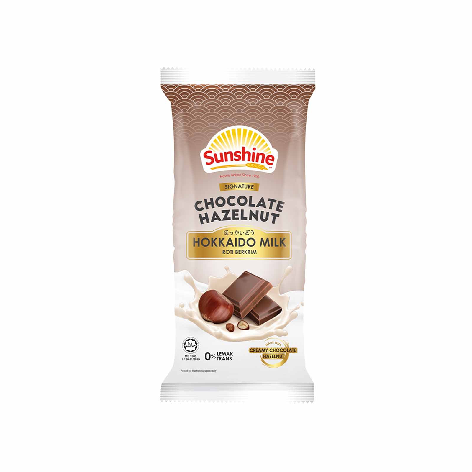 Sunshine Chocolate Hazelnut Hokkaido Milk Cream Roll Bun 52g