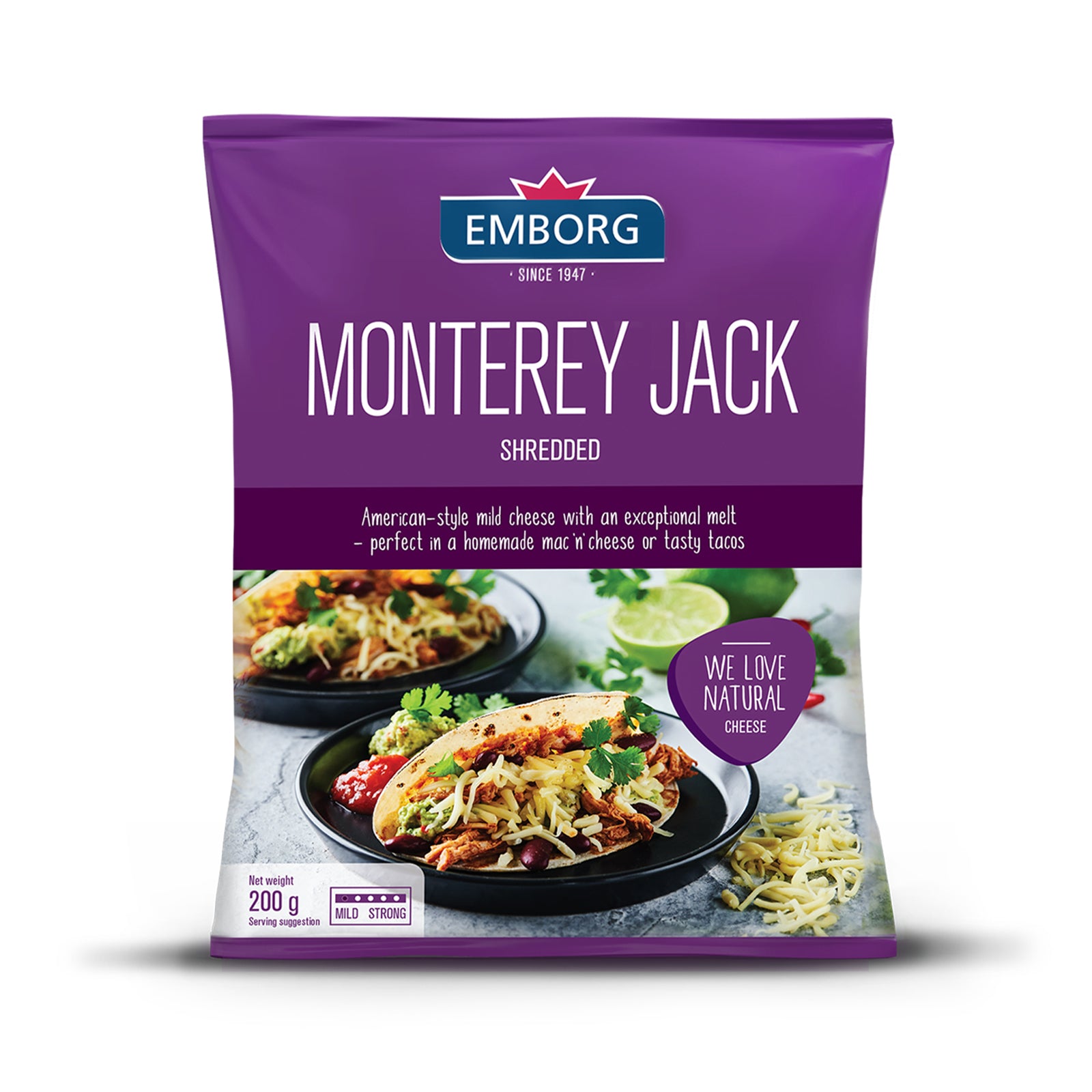 Emborg Shredded Monterey Jack Cheese 200g