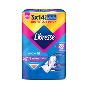 Libresse Maxi Wing Sanitary Pad 28cm 14pcs x 3