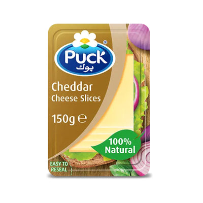 Puck Natural Cheddar Slice Cheese 150g
