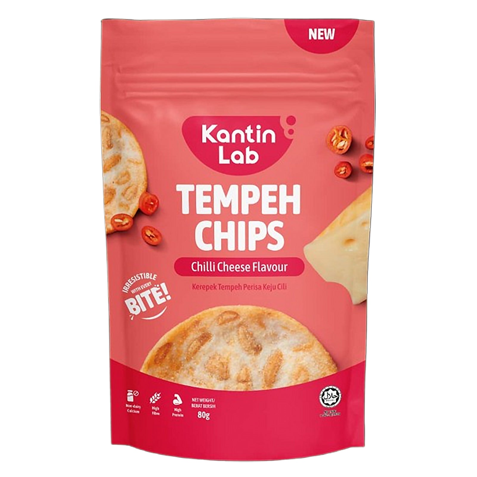 Kantin Lab Chili Cheese Flavoured Tempeh Chip 80g