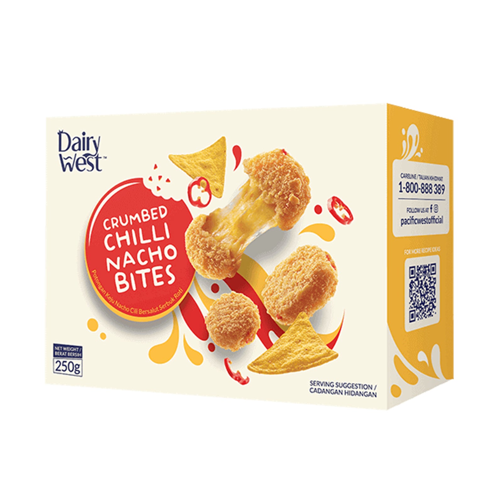 Dairy West Crumbed Chili Nacho Bites 250g