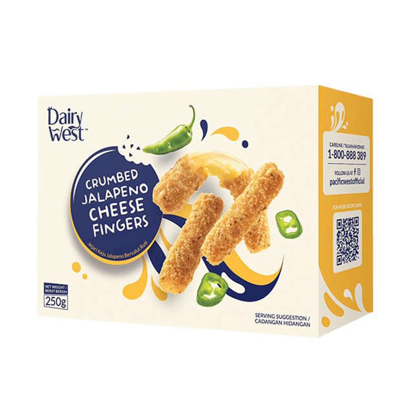 Dairy West Jalapeno Crumbed Cheese Fingers 250g