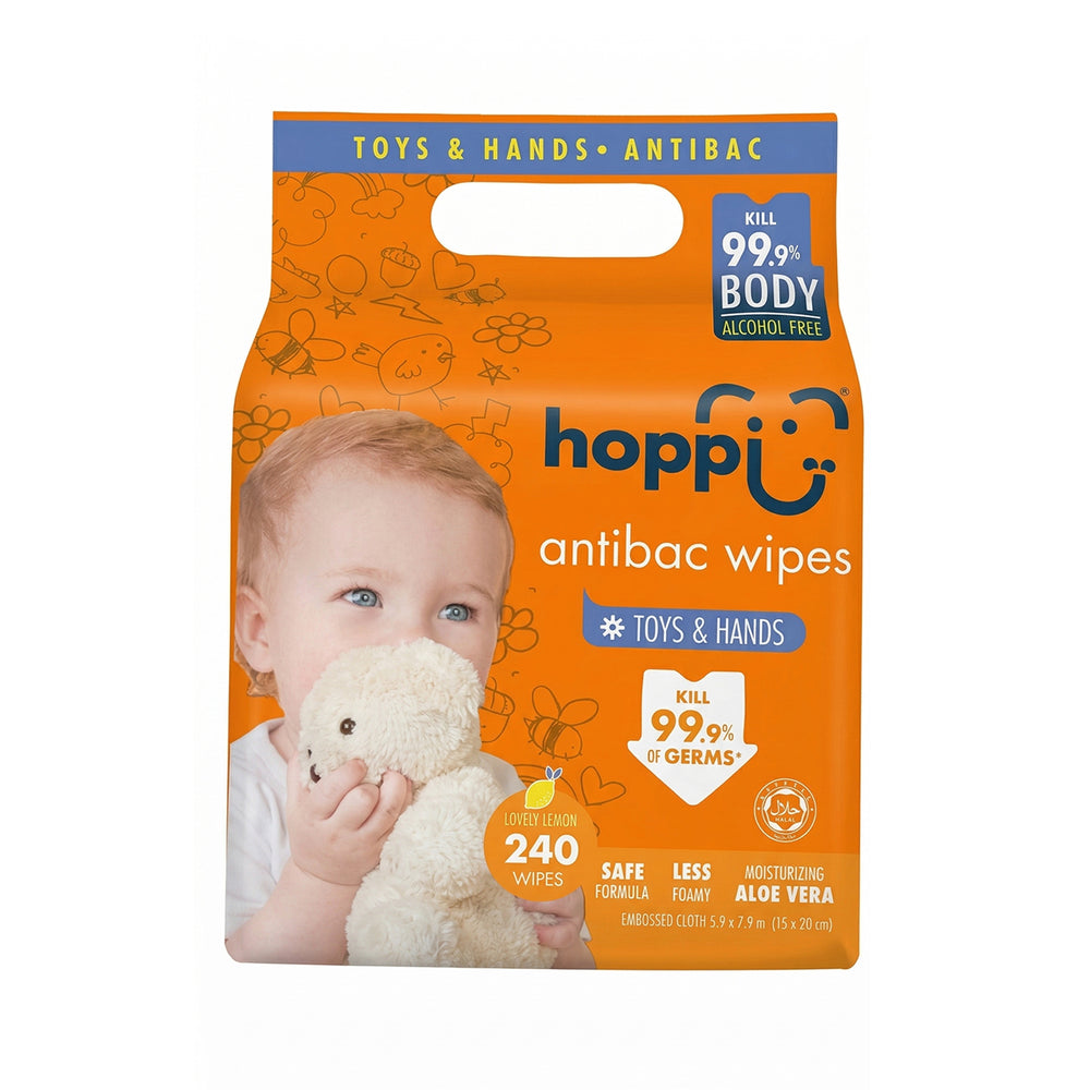 Hoppi 3-in-1 Baby Antibacterial Wipes 80pcs/pack