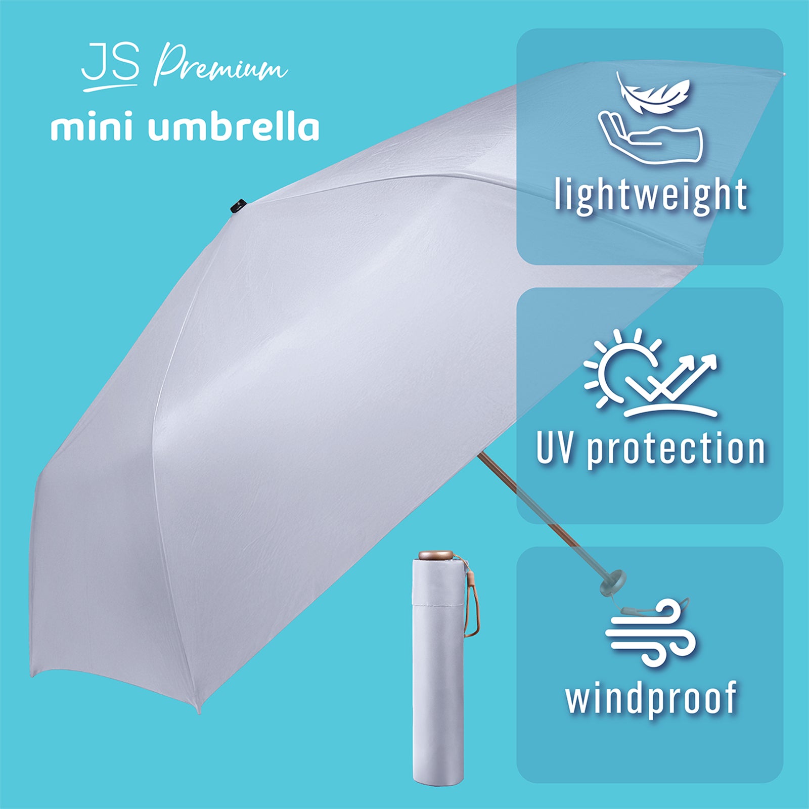 JS Premium Mini Umbrella (Grey) 1unit