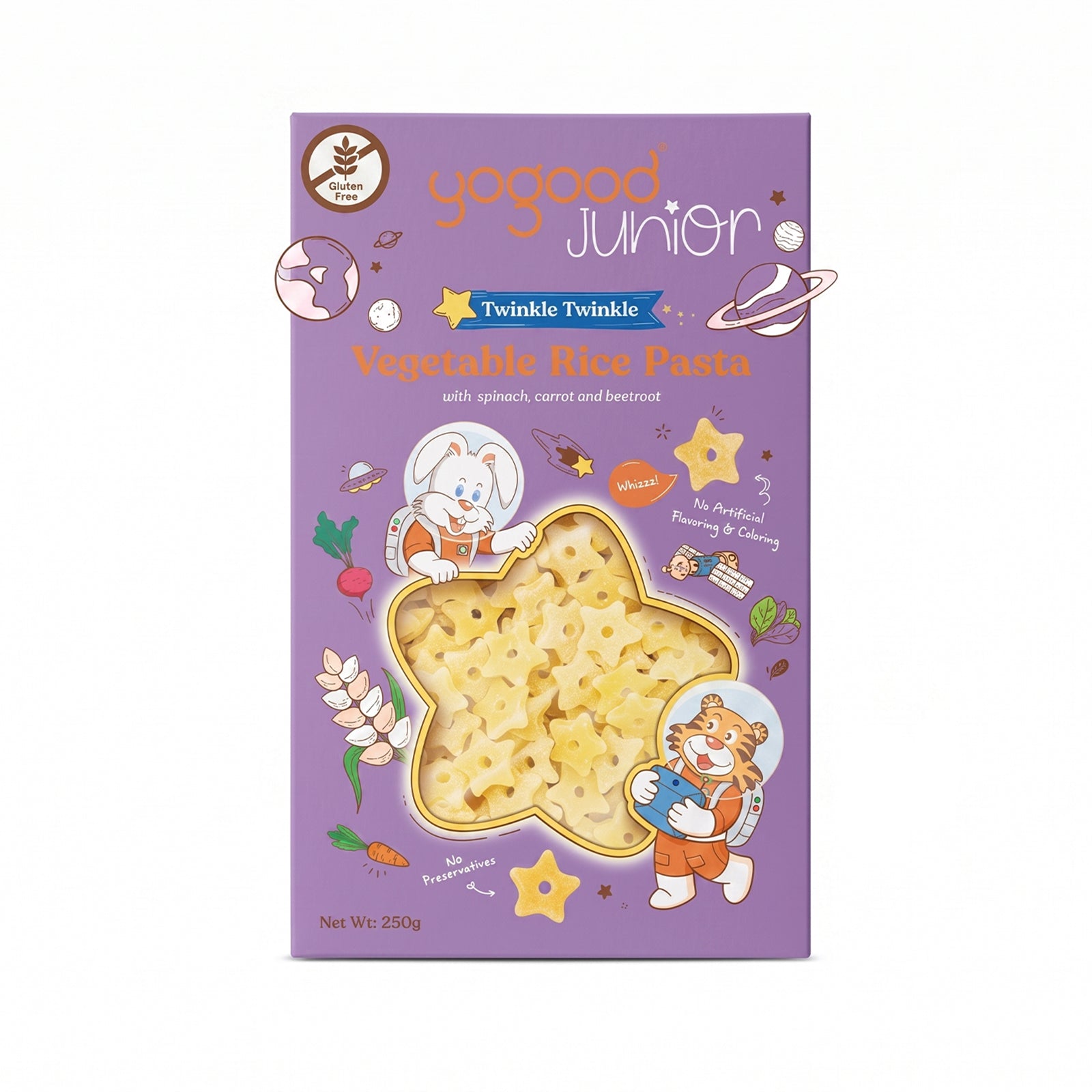 Yogood Junior Twinkle Twinkle Vegetable Rice Pasta 250g
