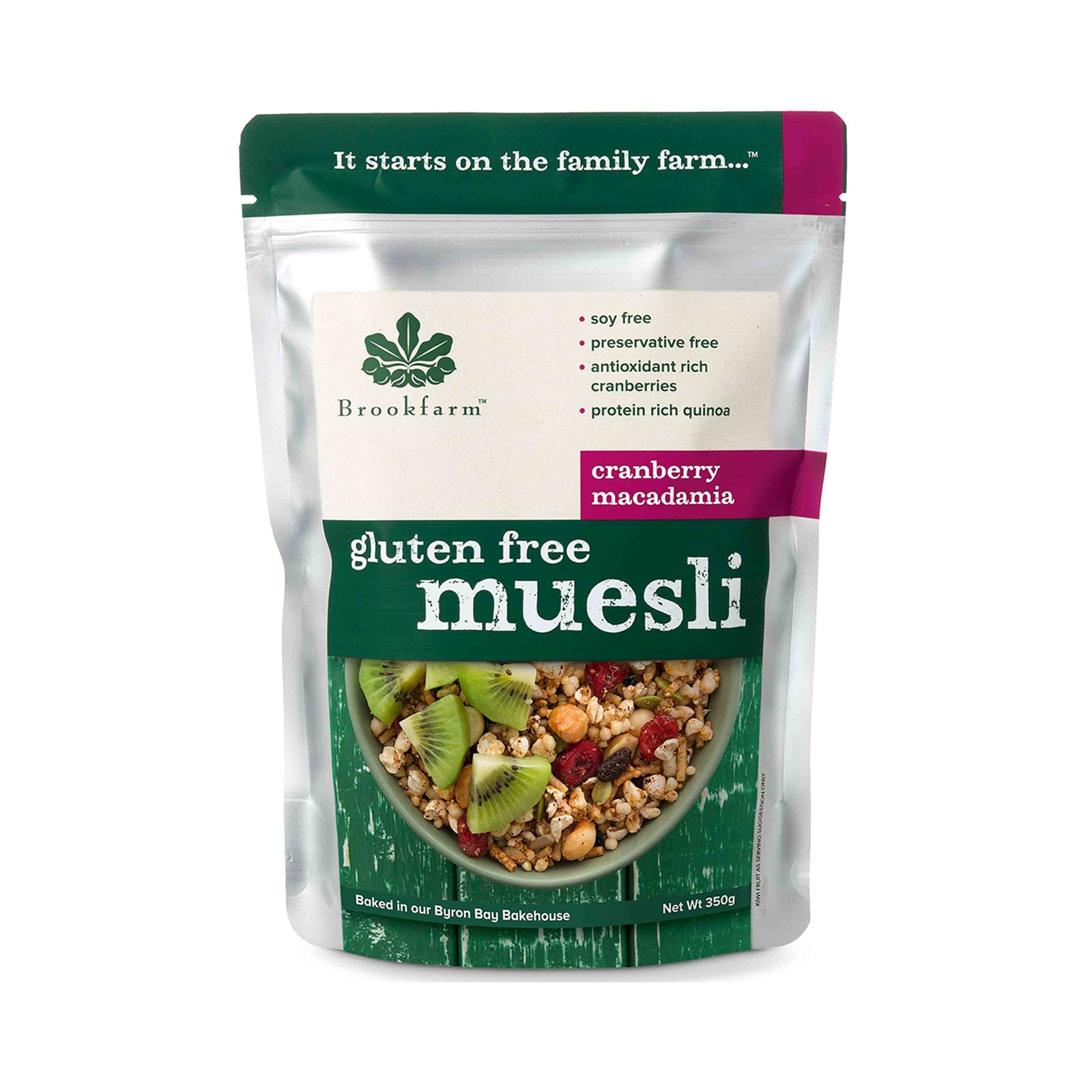 Brookfarm Gluten Free Macadamia Muesli with Cranberries 1pack