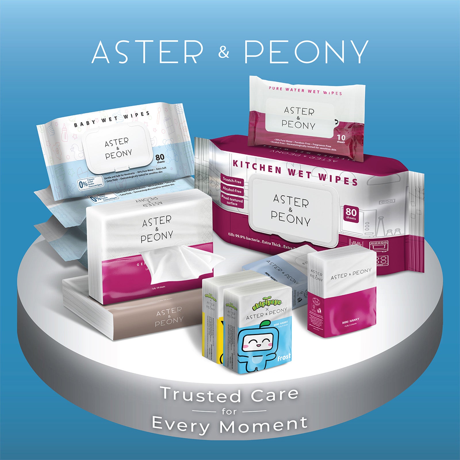 Aster & Peony Kitchen Wet Wipes Single Pack 80pcs/pack