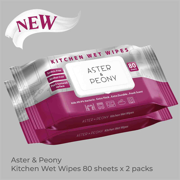 Aster & Peony Kitchen Wet Wipes 80pcs x 2 (highest price)