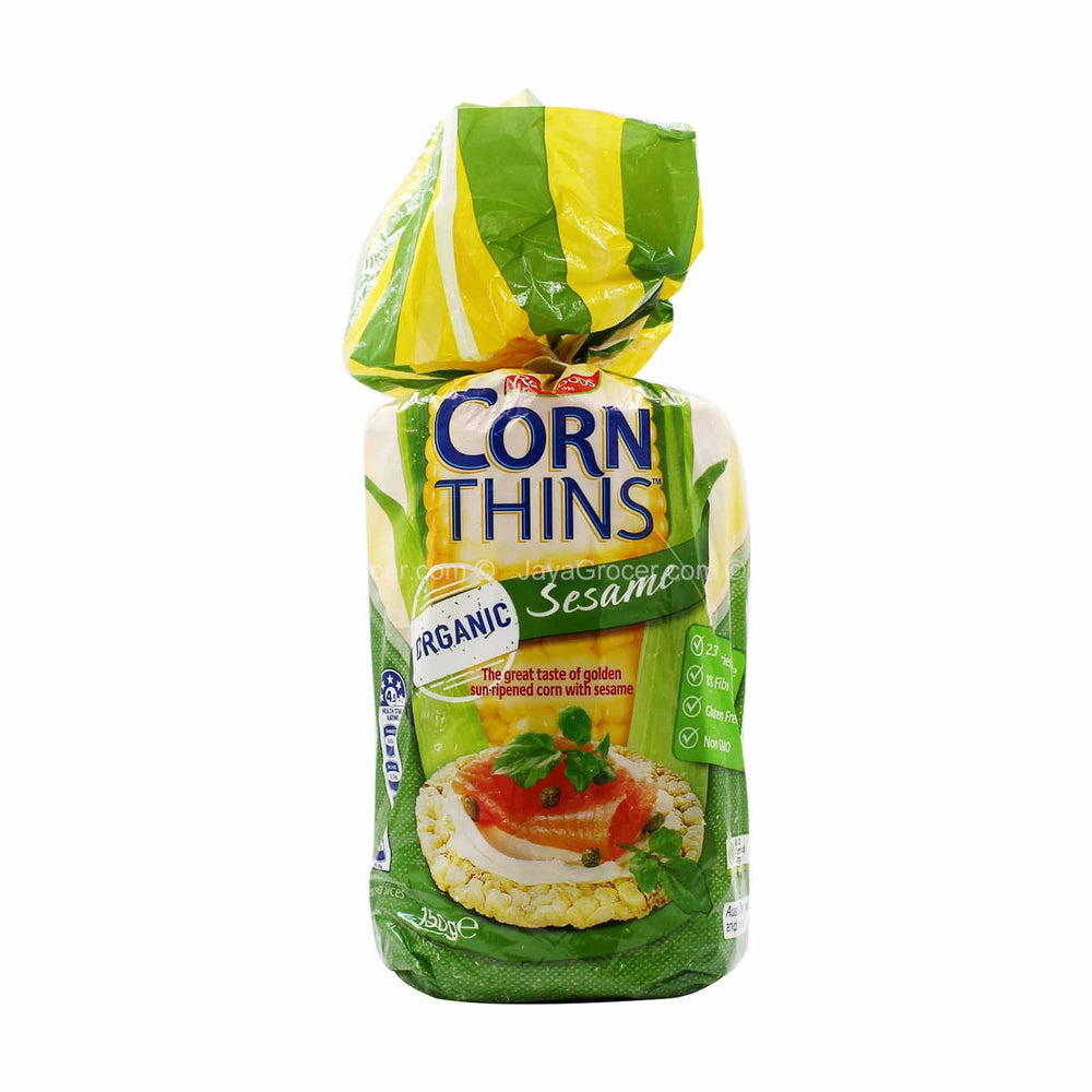 Real Foods Sesame Organic Corn Thins 150g