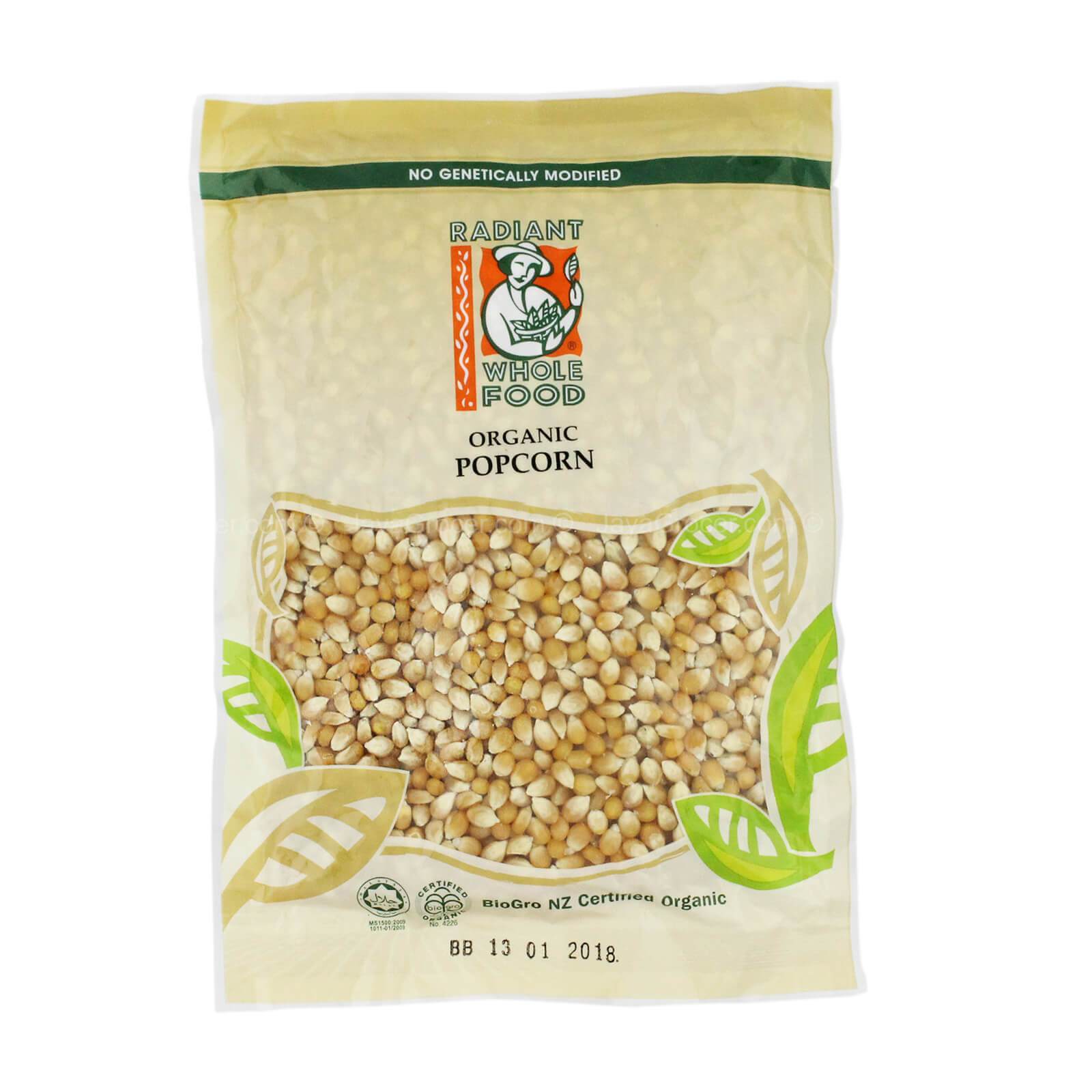 Radiant Whole Food Organic Popcorn 500g