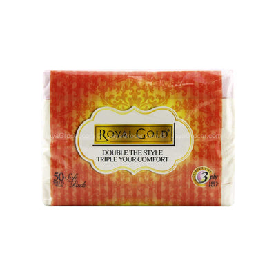 Royal Gold Twin Tone Interleaf Soft Pack Tissue 50sheets x 3packs