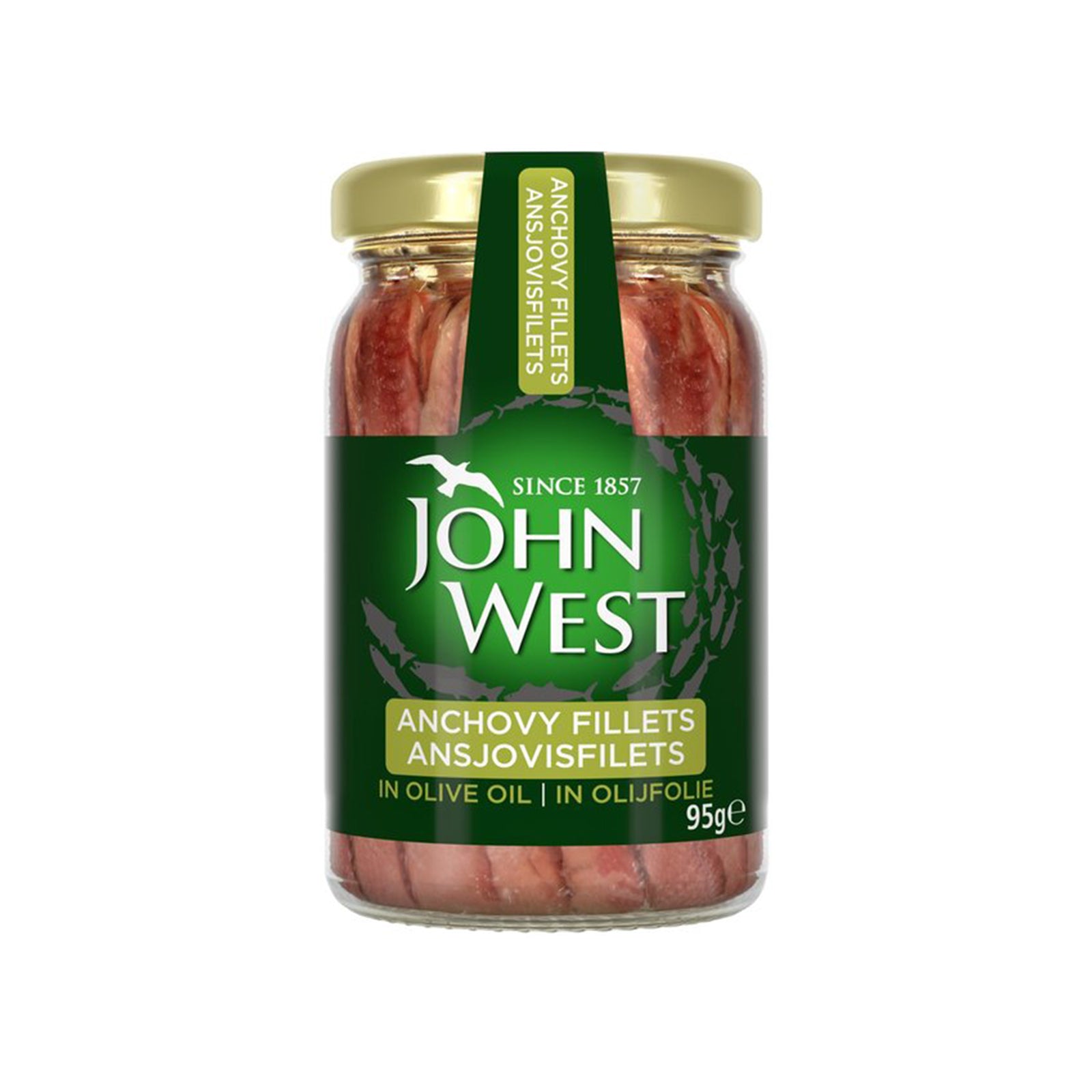 John West Flat Anchovies in Glass Jar 95g