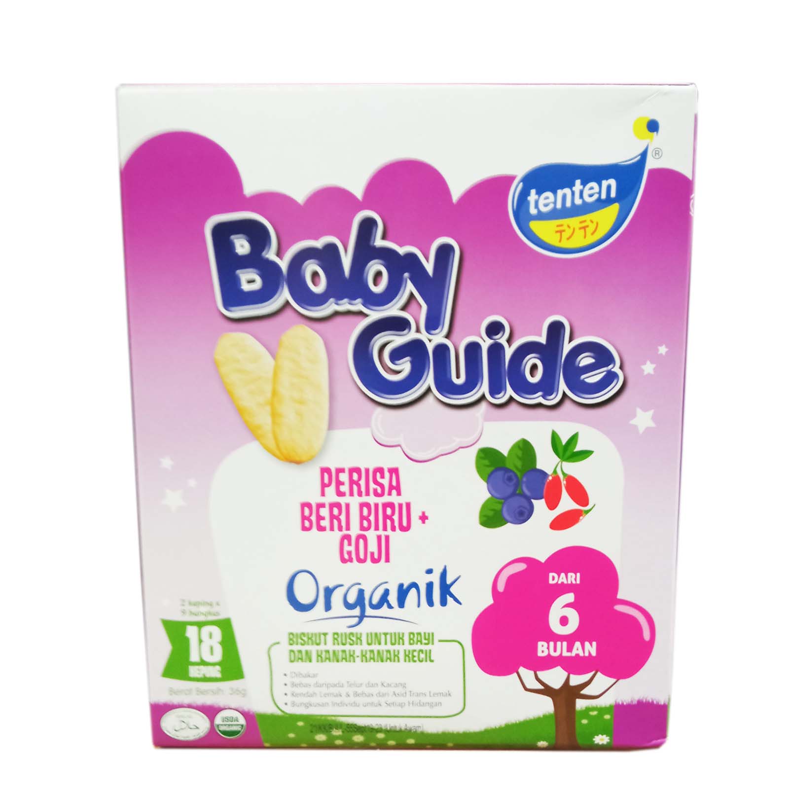 Tenten Baby Guide Berry Goji Rice Rusk Baby 36g